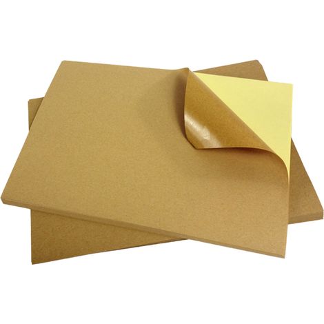 Feuilles d'étiquettes autocollantes Kraft marron 50 feuilles A4 pour imprimante à jet d'encre (1/5)