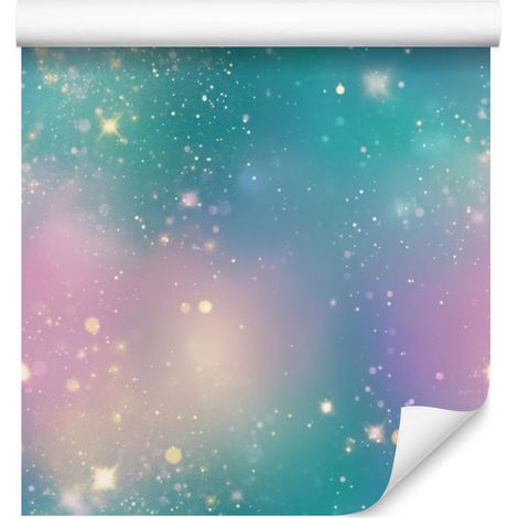 Papel pintado Galaxia en acuarela turquesa, azul y violeta 50x1000 cm (1/5)