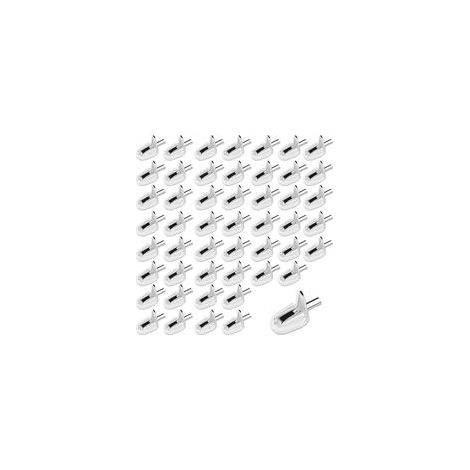 GIONAT Lot de 50 supports d'étagères invisibles, robustes de 3 mm, avec broches en acier, supports d'étagère polyvalents pour meubles, support parfait pour les étagères en bois et en verre, pour (1/5)