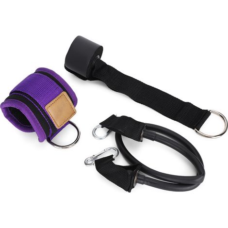 Bandes élastiques de fitness pour cours d'éducation physique, entraînement des jambes avec boucle de cheville, violettes (1/5)