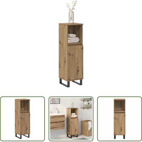Holzschrank - Badschrank Artisan-Eiche 30x30x100 cm Holzwerkstoff (1/5)