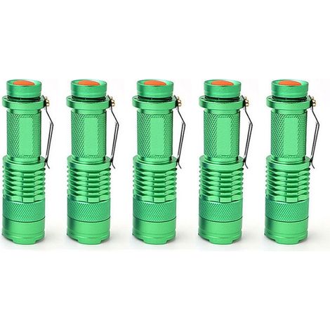 5 Mini lamp torch telescopic rechargeable, for LED Rechargeable , green (1/5)