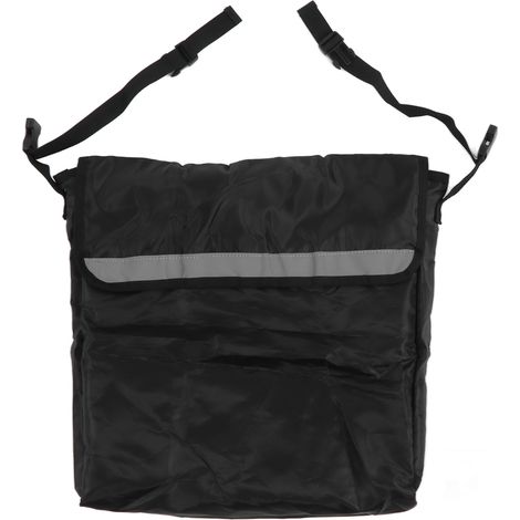Sac à dos pour fauteuil roulant, pochette noire pour accessoires de chaise électrique, fixé au dossier (1/5)