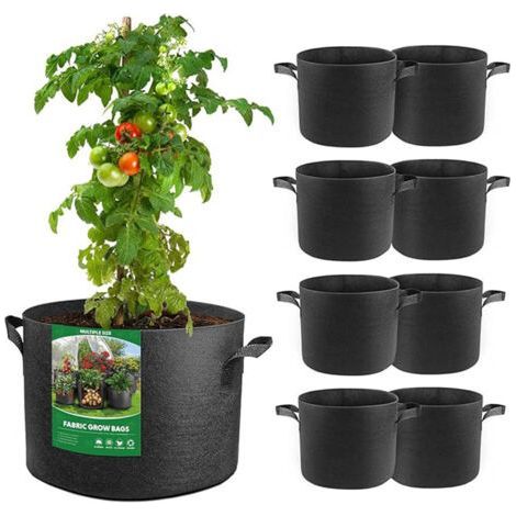 Sacs de plantation de 5 gallons - Un ensemble de 5 sacs de plantation non tissés, adaptés à la culture de légumes, de tomates et d'herbes aromatiques, pour le jardinage intérieur et extérieur (1/4)