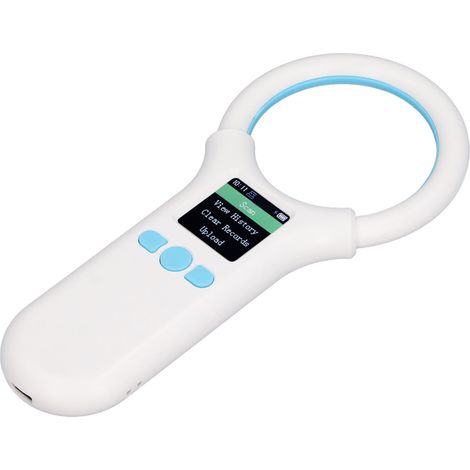 Lecteur portable de puce animale 134,2 kHz 125 kHz EMID FDX-B, écran OLED, identification électronique des animaux (1/5)