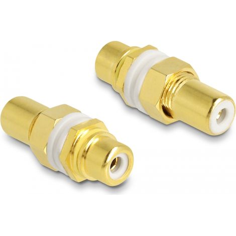 Delock adaptador de audio rca hembra a hembra para instalaciÓn, anillo blanco