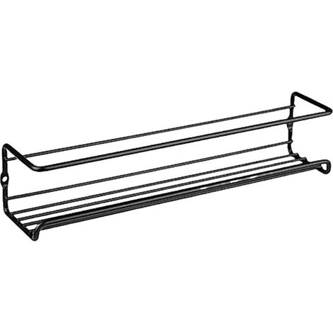 Étagère à épices murale en acier au carbone noir – sans perçage – dimensions 290 x 60 x 60 mm – adhésif inclus (1/5)
