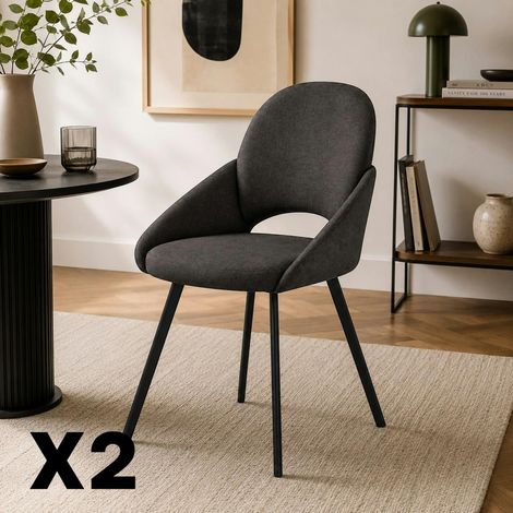 Chaise gris foncé à accoudoirs intégrés (x2) AUREN (1/5)