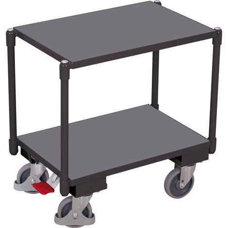 VARIOfit Euro-System-Roller ohne Rand mit EasySTOP und 2 Ladeflächen 610x415mm RAL 7016 Anthrazitgrau