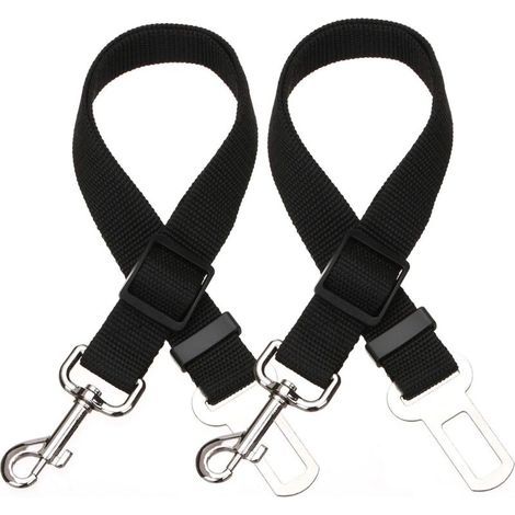 Set mit 2 verstellbaren Sicherheitsgurten für Hunde und Katzen, Haustierzubehör (schwarz) (1/5)