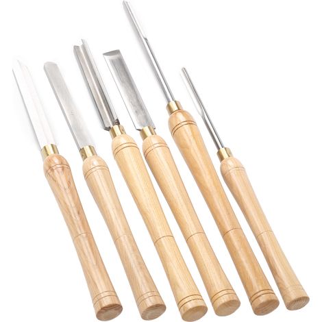 6-teiliges Drechselwerkzeug-Set aus HSS-Stahl, Drechselmeißeln mit Holzgriff, Drechsel- und Schnitzwerkzeug (1/5)