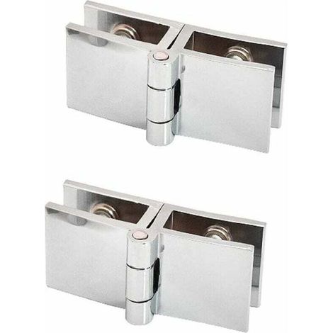 PCS 180 degrés clip de porte en verre charnière sans verre de perçage à charnière en verre pour épaisseur de verre 5mm - 8mm (1/5)