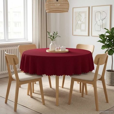 vidaXL Tissu de Table Rond Bordeaux Ø 160 cm (1/4)