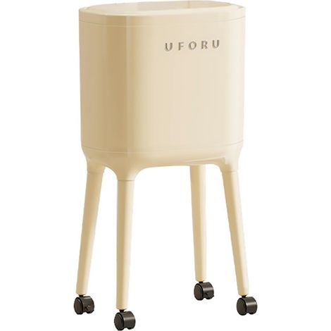 Poubelle à Pédale - 12 L - Blanc Crème - Usage Domestique - Cuisine Salle de Bain Chambre - 1 Pièce
