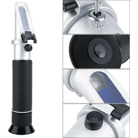 Refractomètre pour Salinité avec Compensation Température Automatique Design Aluminium Antidérapant Mesure Rapide 0-100% Aquarium & Aquaculture (1/5)
