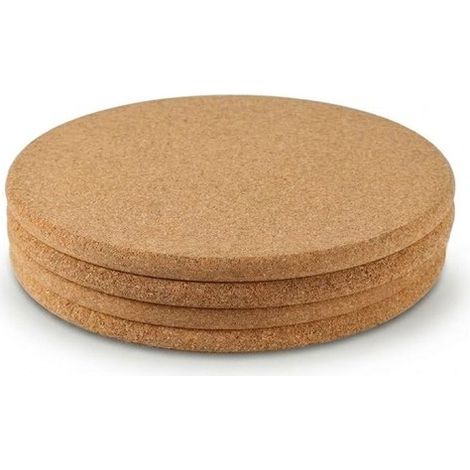 4 Korkuntersetzer 19 cm, Geschirrschutz, Untersetzer für Bratpfanne und Topf, Filz Telleruntersetzer zum Schutz Ihrer Küchenutensilien, quadratis (1/5)