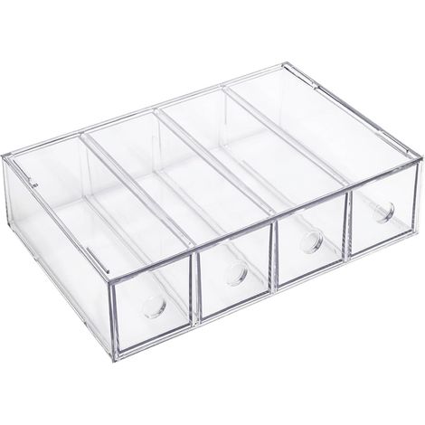 Desktop storage box with drawers, stackable desktop storage box, and display box with detachable drawers for storage (1/5)