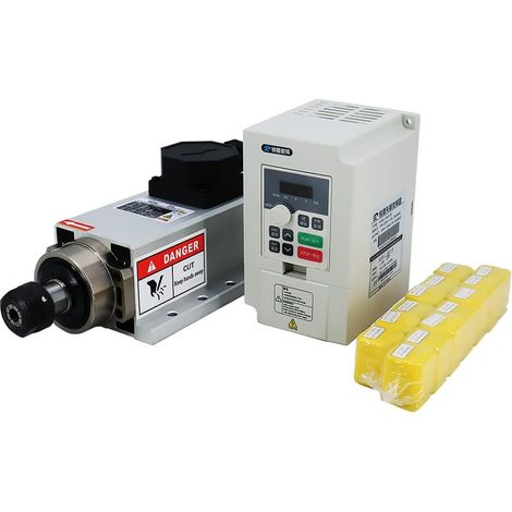 Kit de moteur de broche sans balais CNC Broche de machine-outil CNC 2200w 2.2kw 24000RPM ER20 moteur de broche de refroidissement par Air RP blanc VFD 13 pinces ER20 (1-13mm) ( Color : Option 2 , Size (1/5)