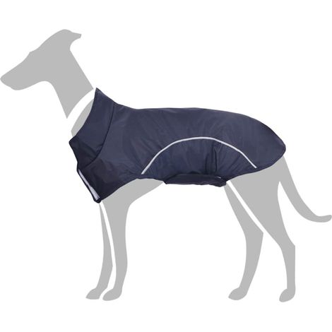 Imperméable pour chien avec bandes réfléchissantes, en polyester bleu marine, taille S (1/5)