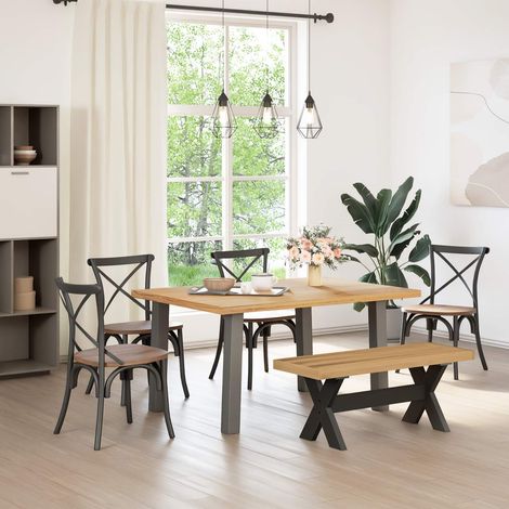 vidaXL Dining Bench NOAIN 120 x 41 x 45 cm Solid Pine Wood Natural (1/5)