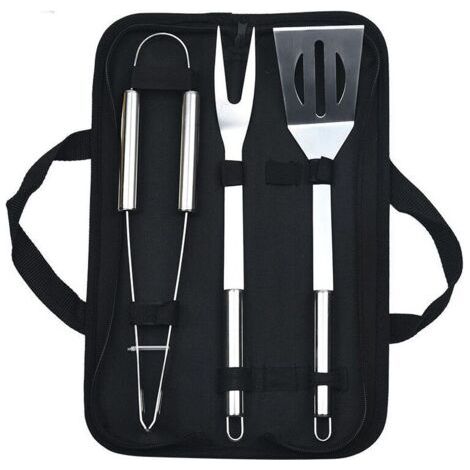 BUNTHAUS PA Edelstahl Grill Set Barbecue Kombination Werkzeug 3 Stück Set Tasche Kleine Rohr Griff, (1/4)
