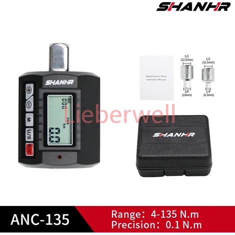 SHANHR Adaptateur de couple numérique 1/2 '', 1/2" 1/4 3/8, couple réglable, ensemble de 3 pièces avec adaptateur, clé dynamométrique, ensemble de tête de vélo (1/2)