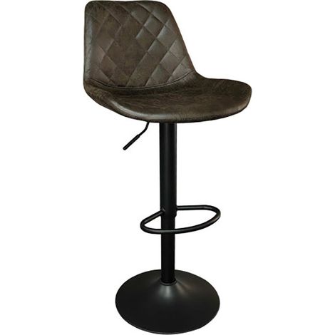 Tabouret de bar pivotant réglable Madrid PU brun foncé (1/5)