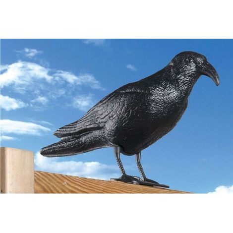 Épouvantail Corbeau - 13 x 35 x 20 cm - Pour Jardin Toit Potager - En Polypropylène Noir - 1 Pièce (1/5)