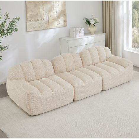 divano seduta 288 cm modulare angolare in fleece HAVRYA (1/5)