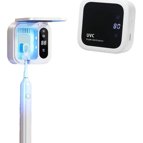Stérilisateur de brosse à dents avec lumière UV, séchage à l'air extrêmement rapide, fonctionnement intelligent double mode pour protéger la santé bucco-dentaire de toute la famille, Blanc. (1/5)