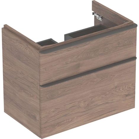 Geberit Smyle Square - Mueble de lavabo, 73x47x62 cm, 2 cajones, nogal/lava 500.353.JR.1 (1/3)