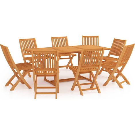 Maison Exclusive - 9-tlg. Garten-Essgruppe Massivholz Teak (1/5)