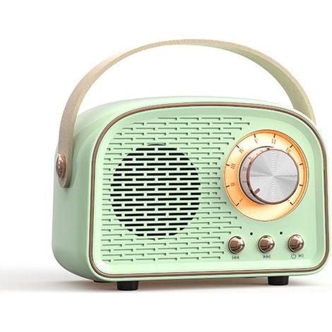 Ynkkvre Altoparlante wireless retrò, mini box Bluetooth, altoparlante portatile Bluetooth 5.0, radio FM e funzione di ricarica rapida USB/SD, 5 ore di autonomia della batteria. (1/5)