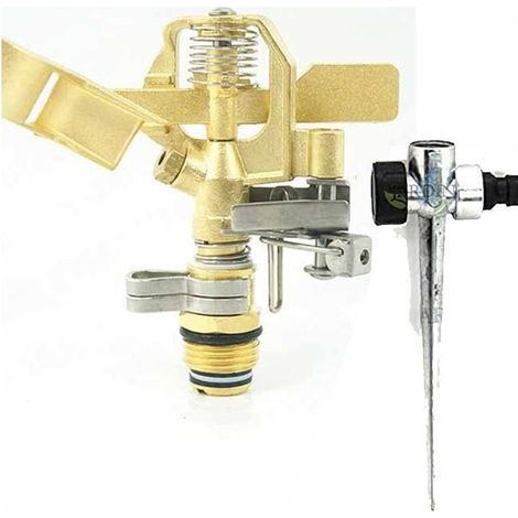 Arroseur agricole en laiton 1/2'' réglable 10-15 mètres + Support d'arrosage (1/3)