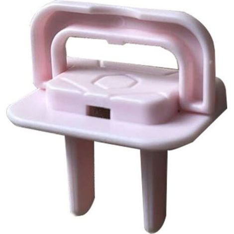 Lot de 20 protège-prises électriques en plastique ignifugé, isolant et de sécurité enfant (60 cm), rose (1/5)