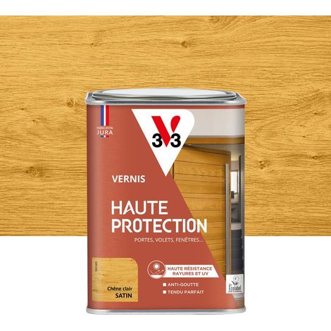 Vernis bois extérieur Chêne clair satin - Protection - résistance rayures et UV - Anti-goutte et tendu bon - 1L (1/4)