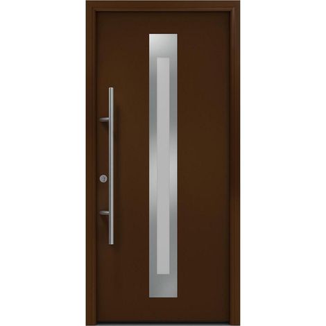 Hörmann Ecostar Haustür "ISOPRO Secur IPS 770S", terrabraun (RAL 8028), 110 x 210 cm (B x H), DIN Links