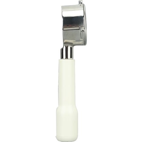 Porte-filtre sans fond 54 mm en acier inoxydable à 3 oreilles pour cafetière Breville 8 Type C2, en plastique blanc (1/5)