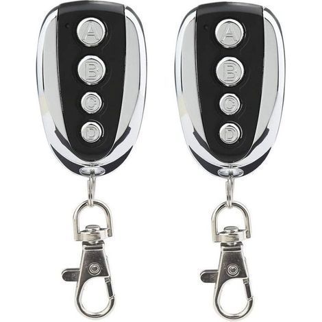 Lot de 2 télécommandes universelles pour porte de garage et portail 433 MHz avec quatre canaux - Remplacement idéal (1/4)