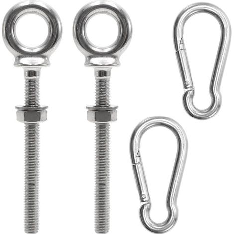 2 Pièces Anneau de Levage M8 x 80 mm Boulon à œil en Acier Inoxydable avec Écrou et Mousquetons pour Fixation et Suspension (1/5)