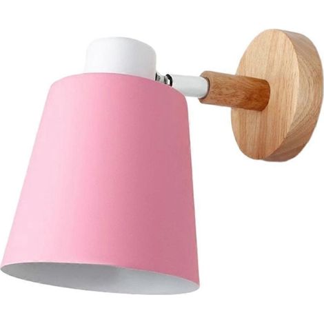 Moderne skandinavische Wandleuchte für Nachttisch, Treppenhaus, Balkon, Flur, Kinderzimmer – Leuchtmittel nicht enthalten – Rosa – US-Stecker (1/5)