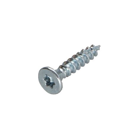 Vis bois TEKOR Tête fraisée Cranté 3X16 TORX T10 Acier zingué Filetage total Pointe antifendage type 17 microvis