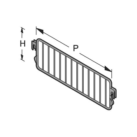 SEPARATORE GRIGLIA IN FILO PER RIPIANI IN ACCIAIO cm. 37x17 h Col. Grigio RAL9006