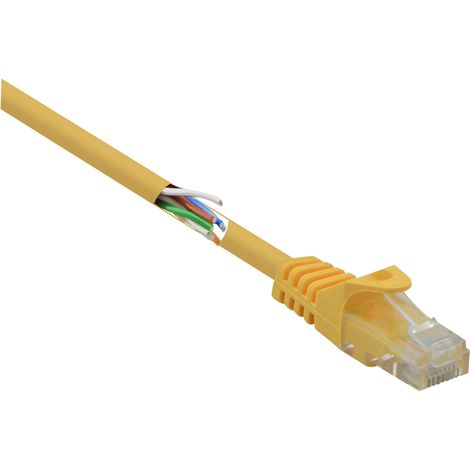 Renkforce RF-5224648 RJ45 Câble réseau, câble patch CAT 5e U/UTP 0.15 m jaune avec cliquet d'encastr (1/4)