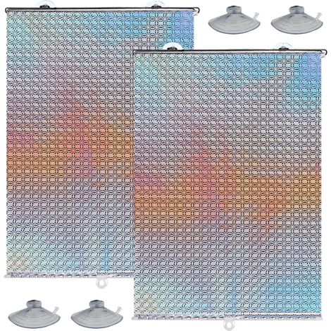 Set mit 2 Sonnenschutzblenden für Autoseitenfenster, einziehbare Sonnenschutzblende für Kinderautos mit starken Saugnäpfen, aufrollbare Sonnenschutzblende für Büro- oder Wohnungsfenster (Silber) (1/5)