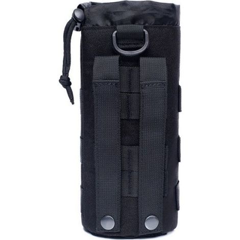 Lot de 2 Sac tactique, Multifonction, Gourde, Ceinture, Suspension, Randonnée, Vélo, Noir