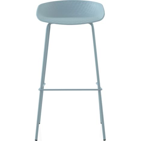 2er-Pack hellblaue PP-Hocker mit Metallbeinen (1/5)