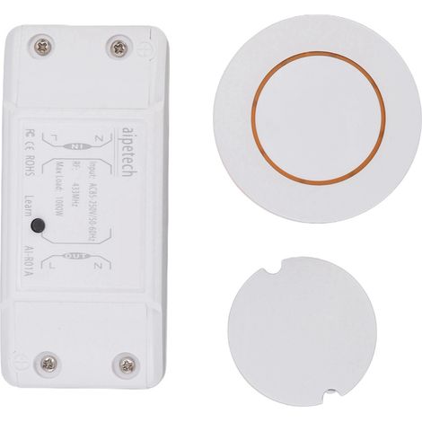 433-MHz-Funk-Smart-Schalter mit 3 Betriebsmodi, kabelloser Fernbedienungsschalter, kabelloser RF-Schalter für Haushaltsgeräte, gelb (1/5)
