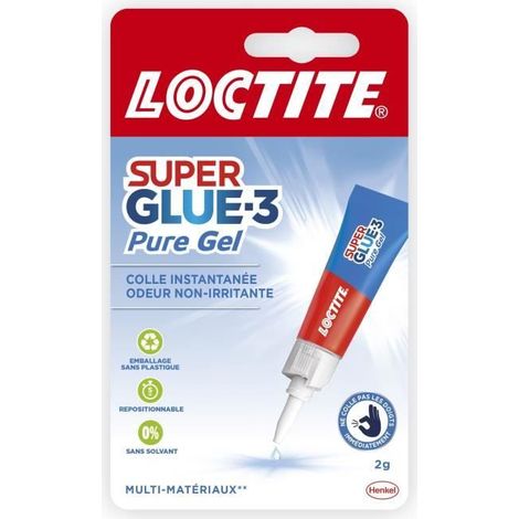 Colle cyanoacrylate - LOCTITE - SUPERGLUE-3P - Gel pur - Tube de 2 g
