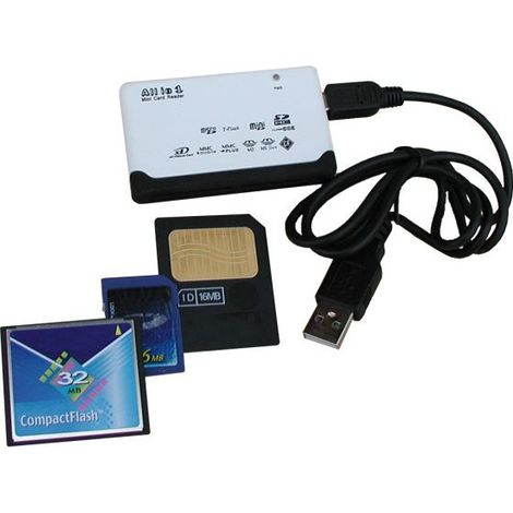 Reporter 02263 lecteur de carte mémoire USB 2.0 Noir, Blanc (1/2)